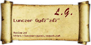 Lunczer Győző névjegykártya
